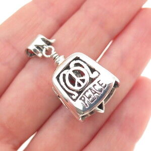 The Bell Collection 925 Sterling Silver Vintage Harmony Bell 3D Charm Pendant
